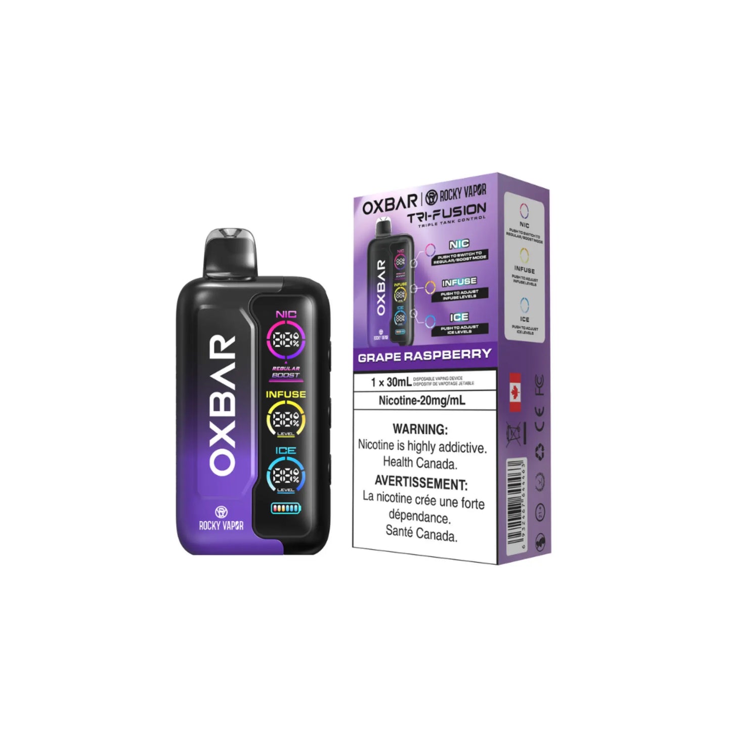 OxBar Tri-Fusion - Disposable Vape | vapeon-yeg