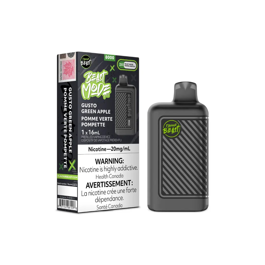 Beast Mode Disposable Vape Gusto Green Apple