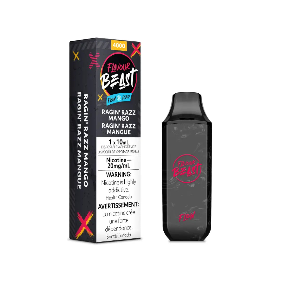Flavour Beast 4K Flow Iced Disposable Vape Ragin' Razz Mango