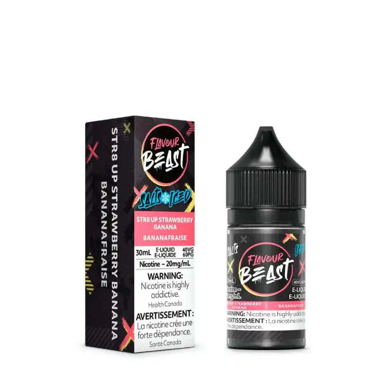 Flavour Beast STR8 Up Strawberry Banana Iced Salt Nicotine Vape Juice