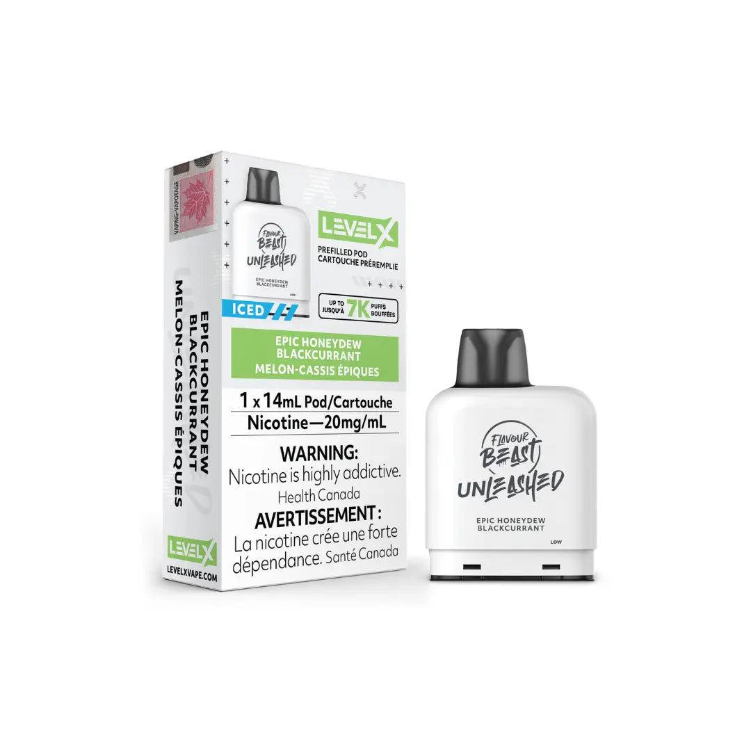 Flavour Beast Unleashed By Level X Disposable pod Epic Honeydew Blackcurrant