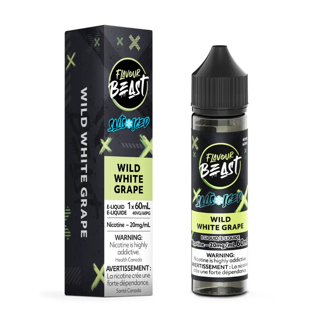 Flavour Beast Wild White Grape Iced 60 ML Salt Nicotine Vape Juice 20 MG