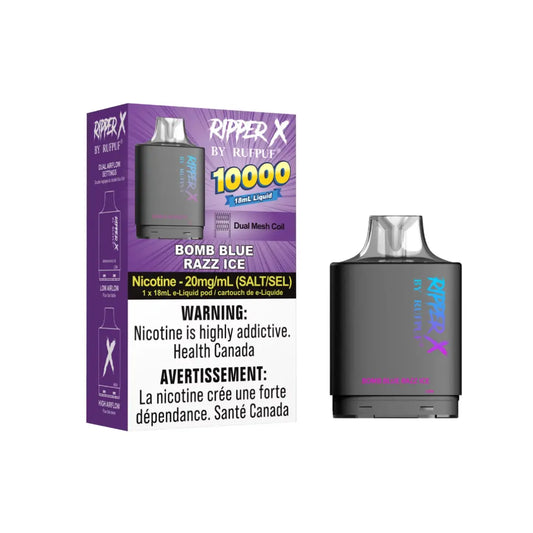 Ripper X By RUFPUF Disposable Pod Bomb Blue Razz Ice