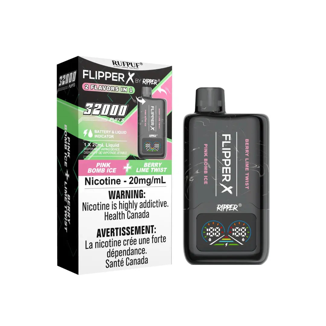 Rufpuf Flipper X 32K Pink Bomb Ice Plus Berry Lime Twist Disposable Pod