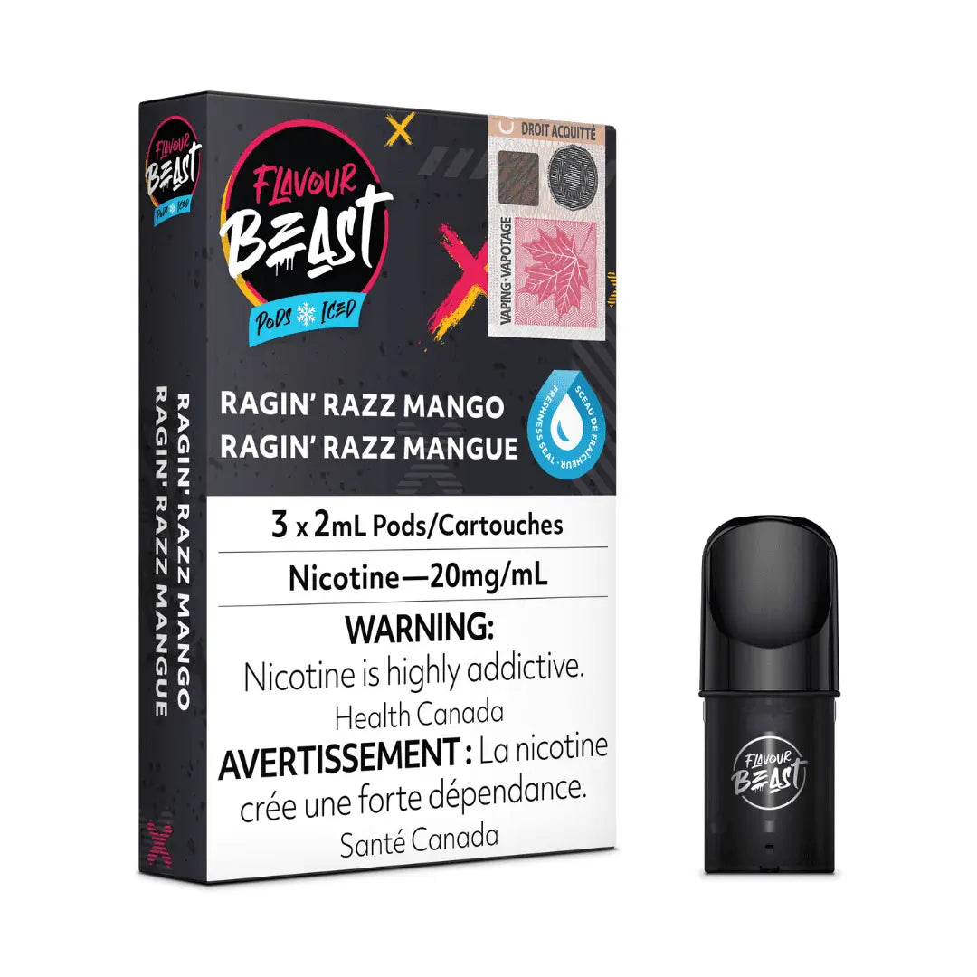 Stlth X Flavour Beast Disposable Pod Ragin' Razz Mango