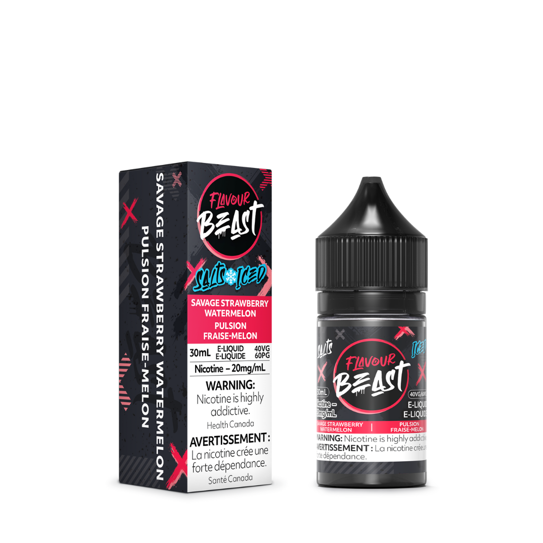 Flavour Beast Salt Nicotine Savage Strawberry Watermelon Iced