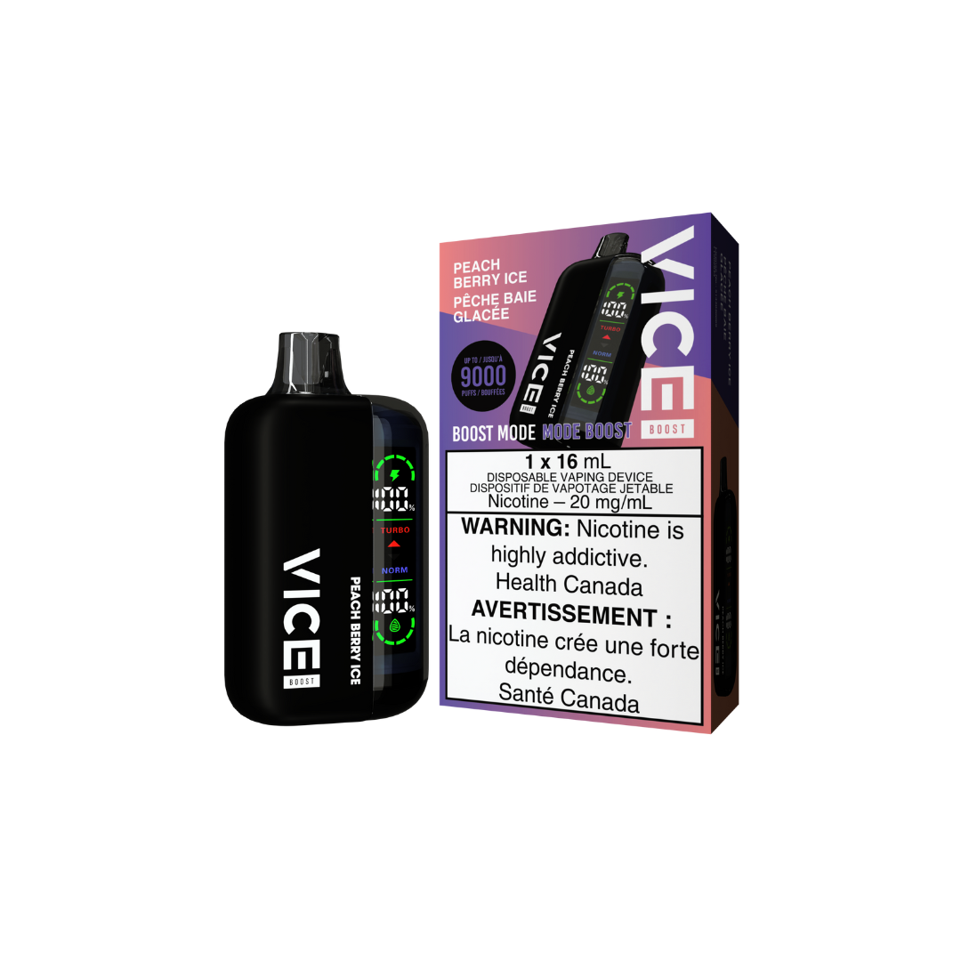 Vice boost disposable peach berry ice