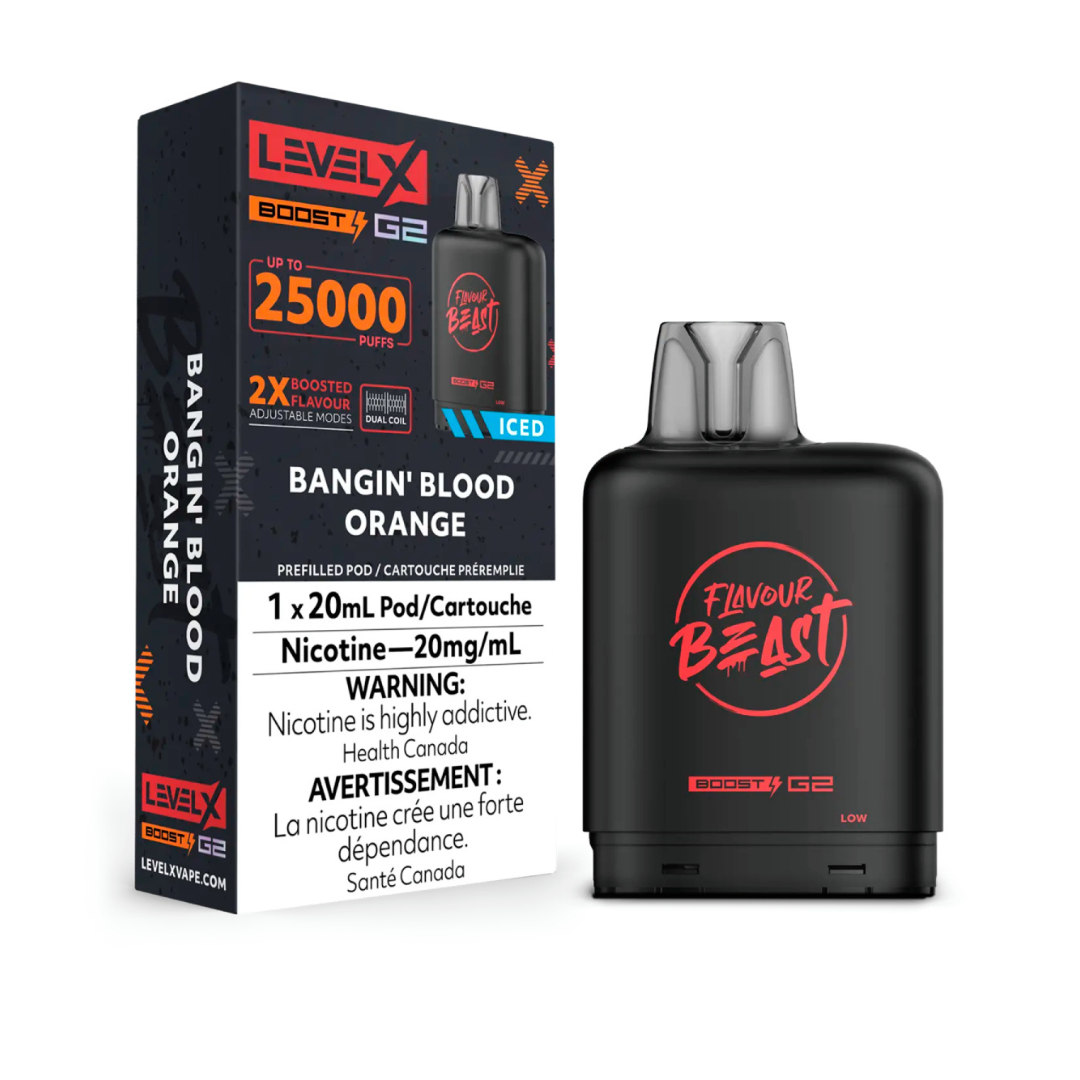 Flavour Beast Level X Boost 25K Disposable Pod Bangin' Blood Orange 