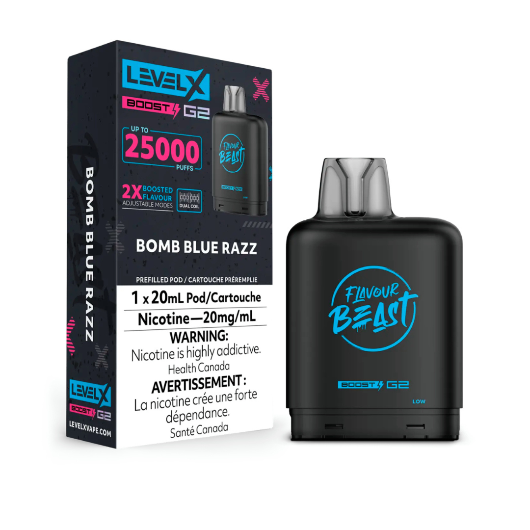 Flavour Beast Level X Boost 25K Disposable Pod Bomb Blue Razz