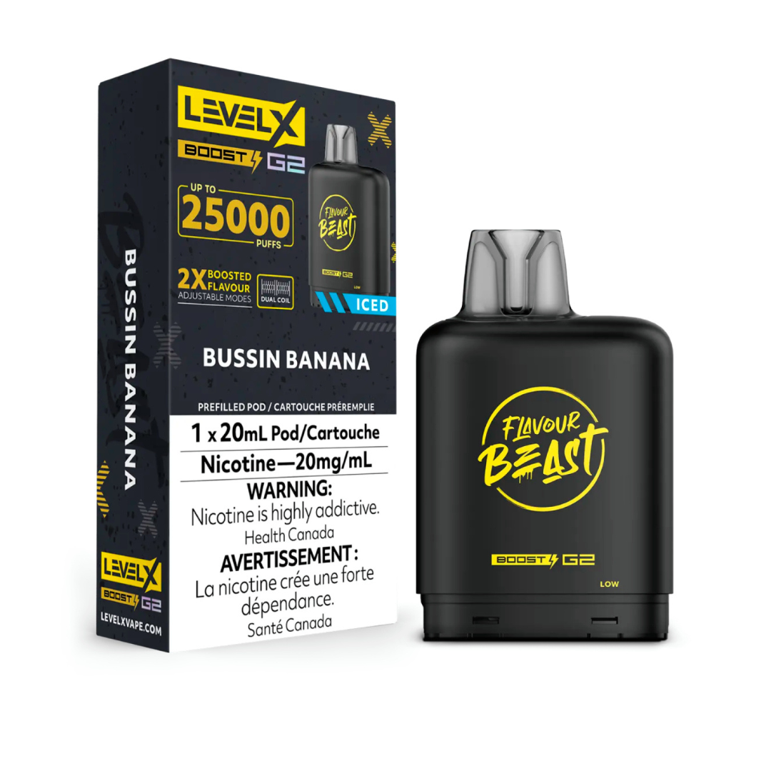 Flavour Beast Level X Boost 25K Disposable Pod Bussin Banana 