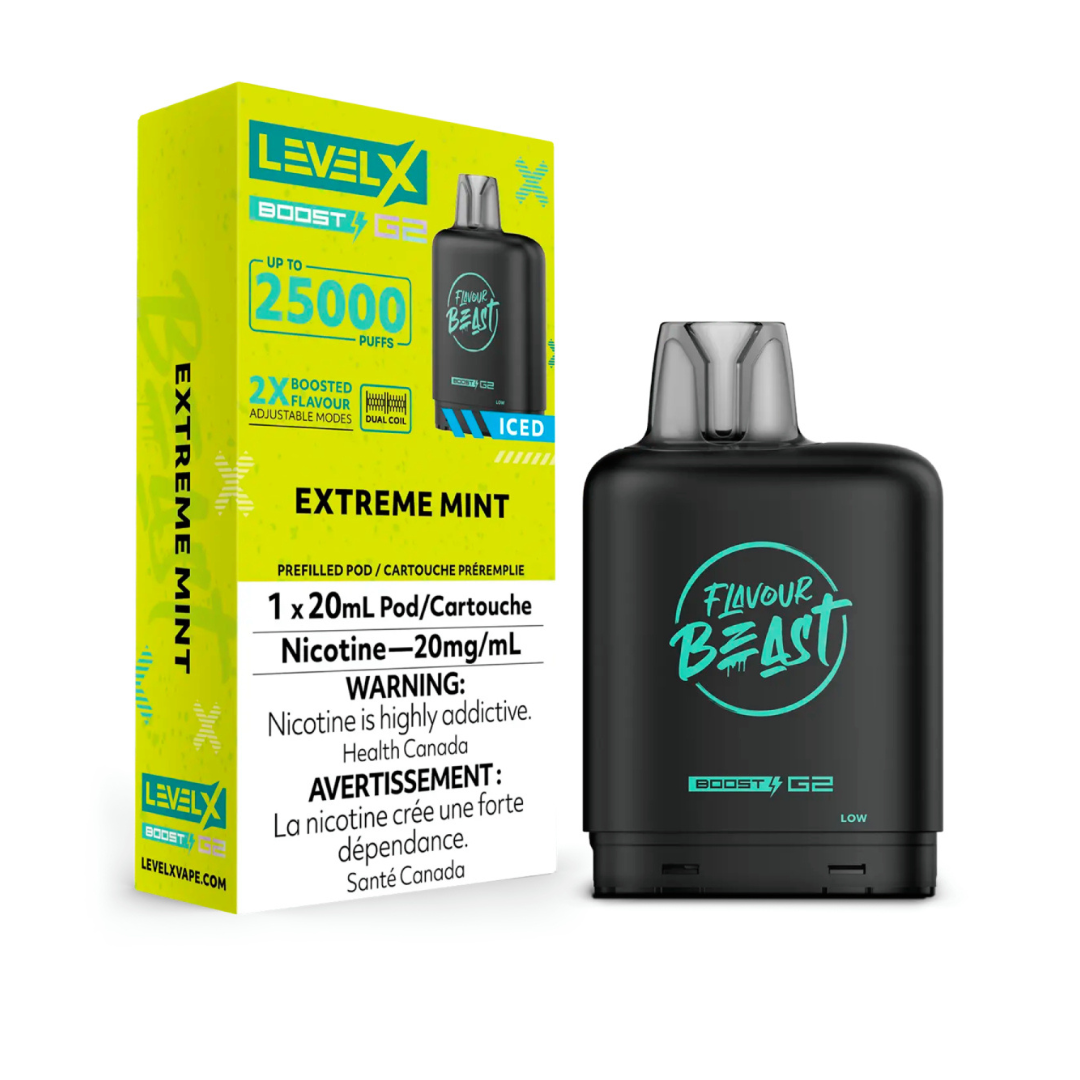 Flavour Beast Level X Boost 25K Disposable Pod Extreme Mint 