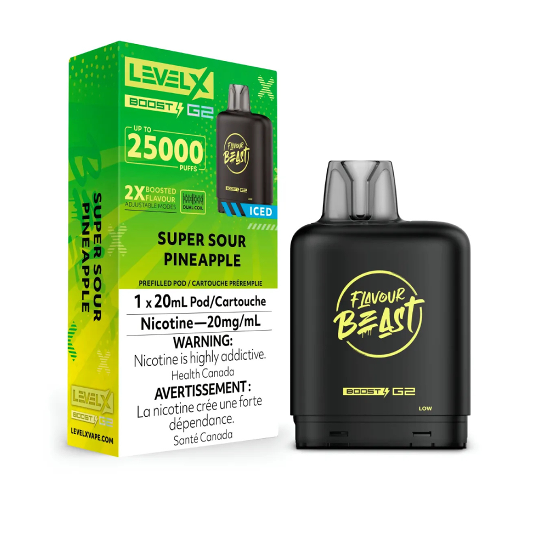 Flavour Beast Level X Boost 25K Disposable Pod Super Sour Pineapple 