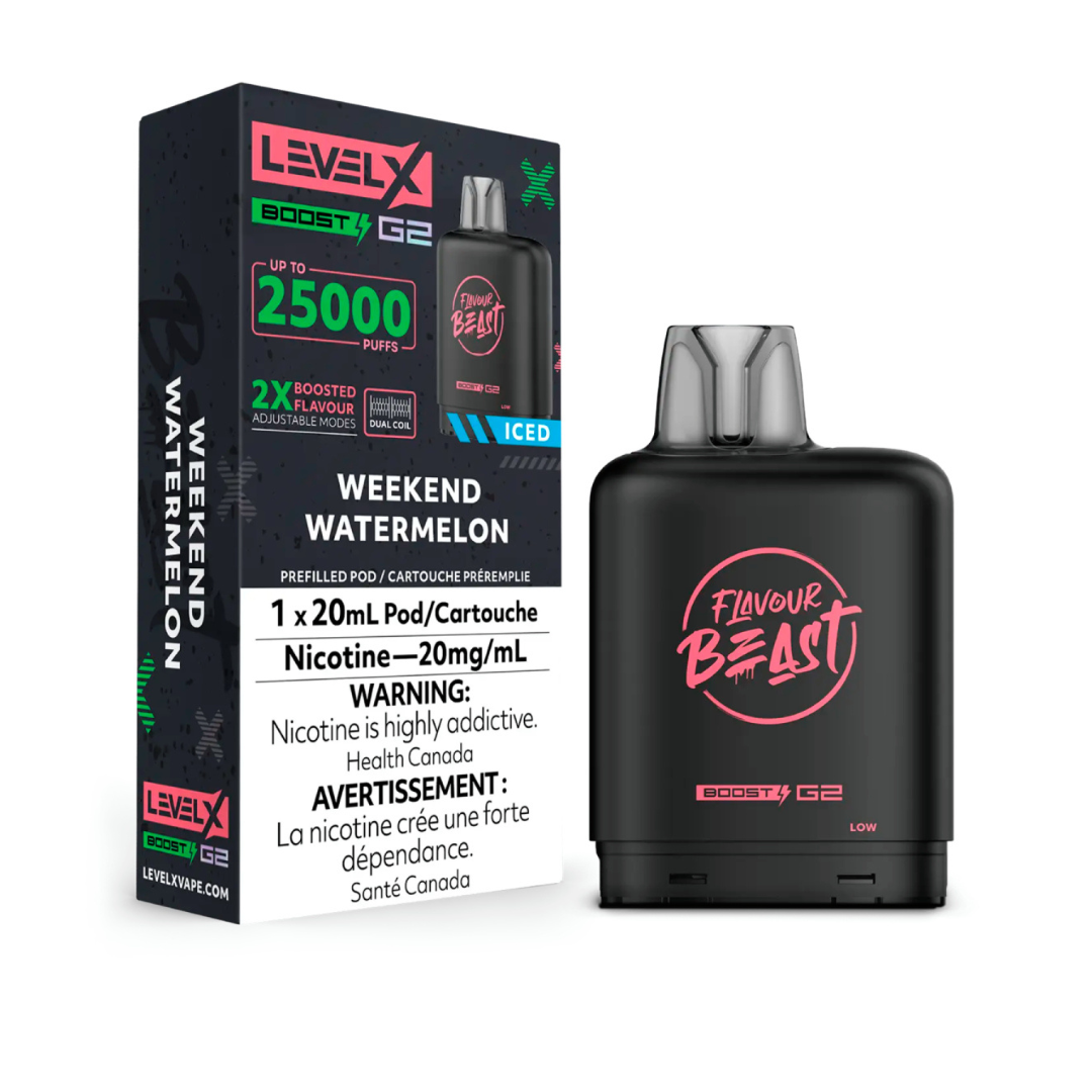 Flavour Beast Level X Boost 25K Disposable Pod Weekend Watermelon