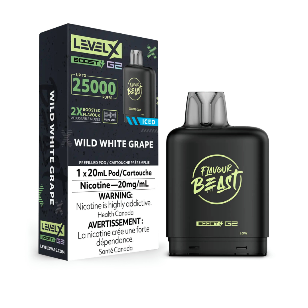Flavour Beast Level X Boost 25K Disposable Pod Wild White Grape
