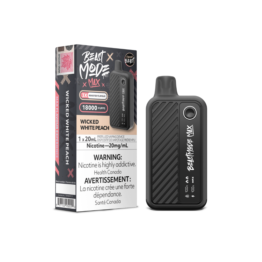 Flavour Beast Mode Max 18K Disposable Vape Wicked White Peach 