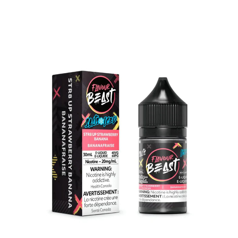 Flavour Beast STR8 Up Strawberry Banana Iced Salt Nicotine Vape Juice