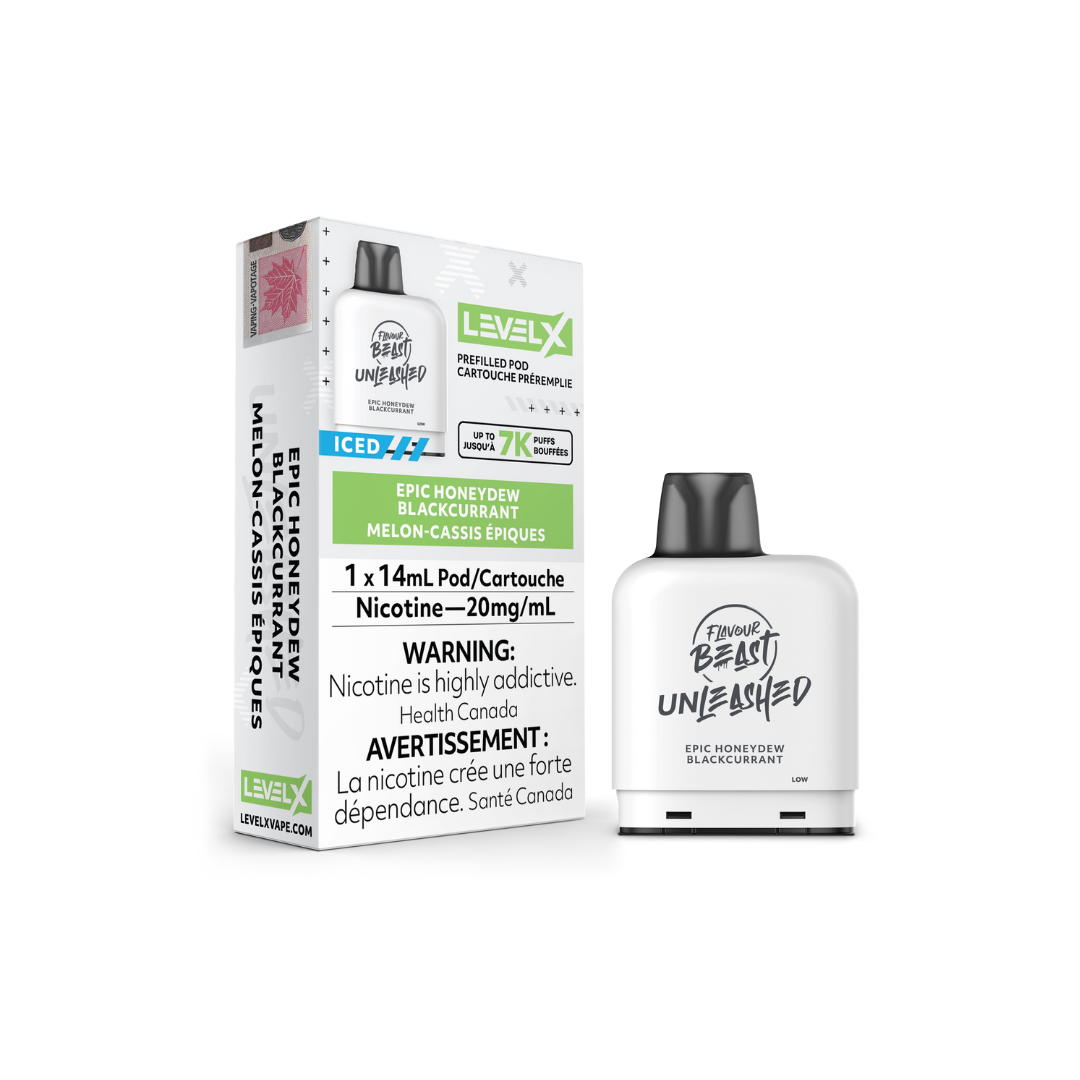 Flavour Beast Unleashed By Level X Disposable pod Epic Honeydew Blackcurrant